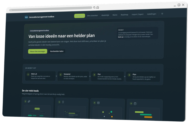 Innovatiemanagement toolbox browser